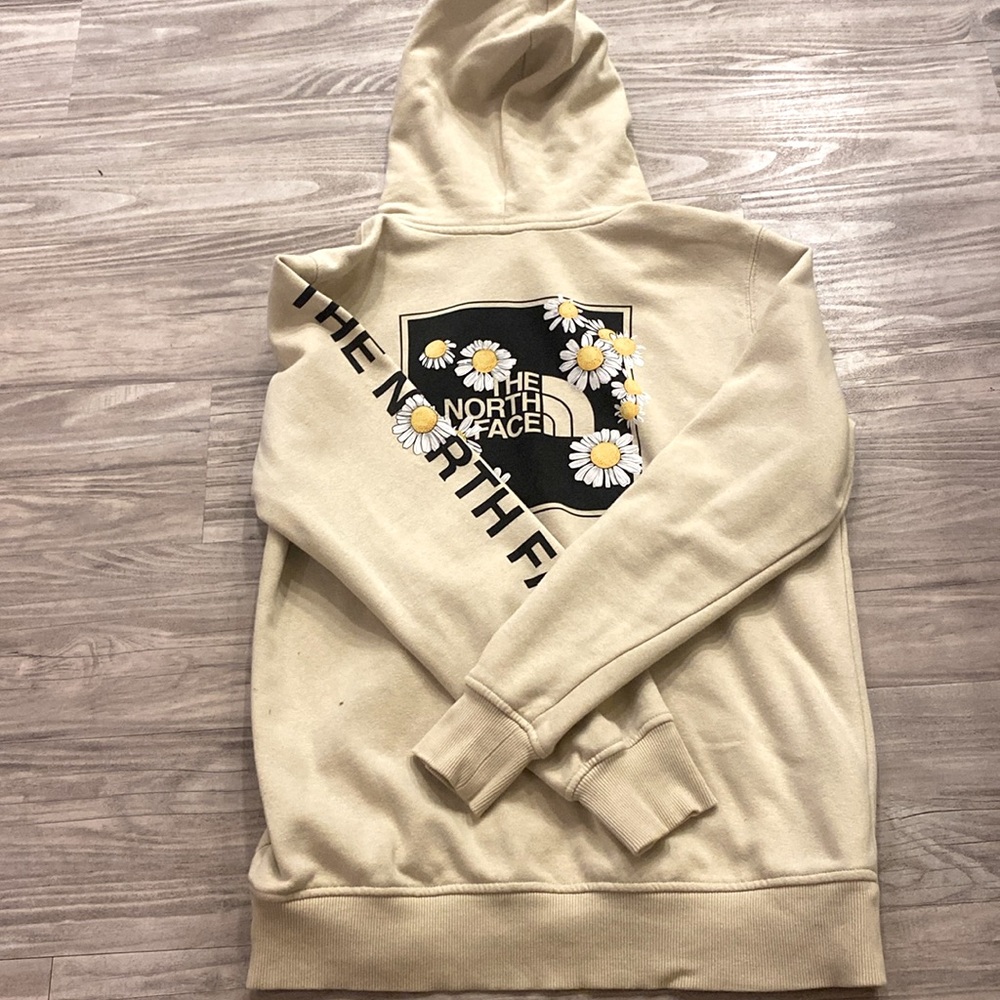 Teen Girls The North Face Luxury Women’s Beige Sunflower Print Hoodie 💗